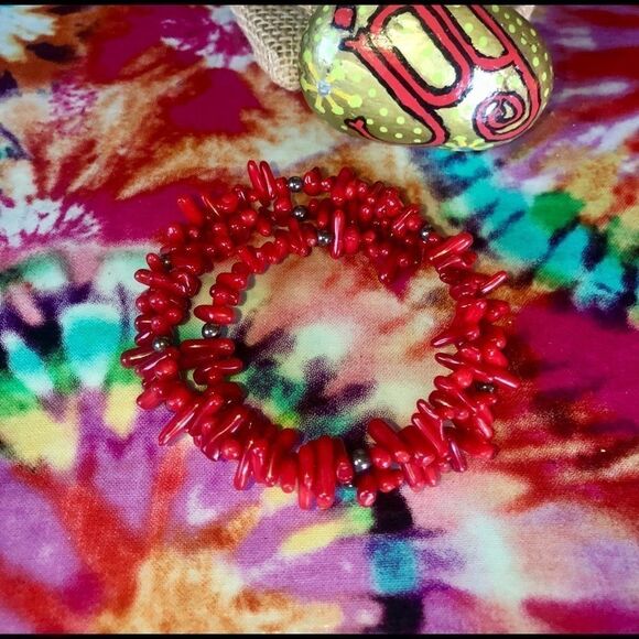 Authentic red coral branch necklace and bracelet - Picture 4 of 11